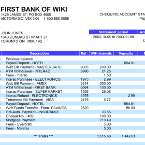 Buy bank statement